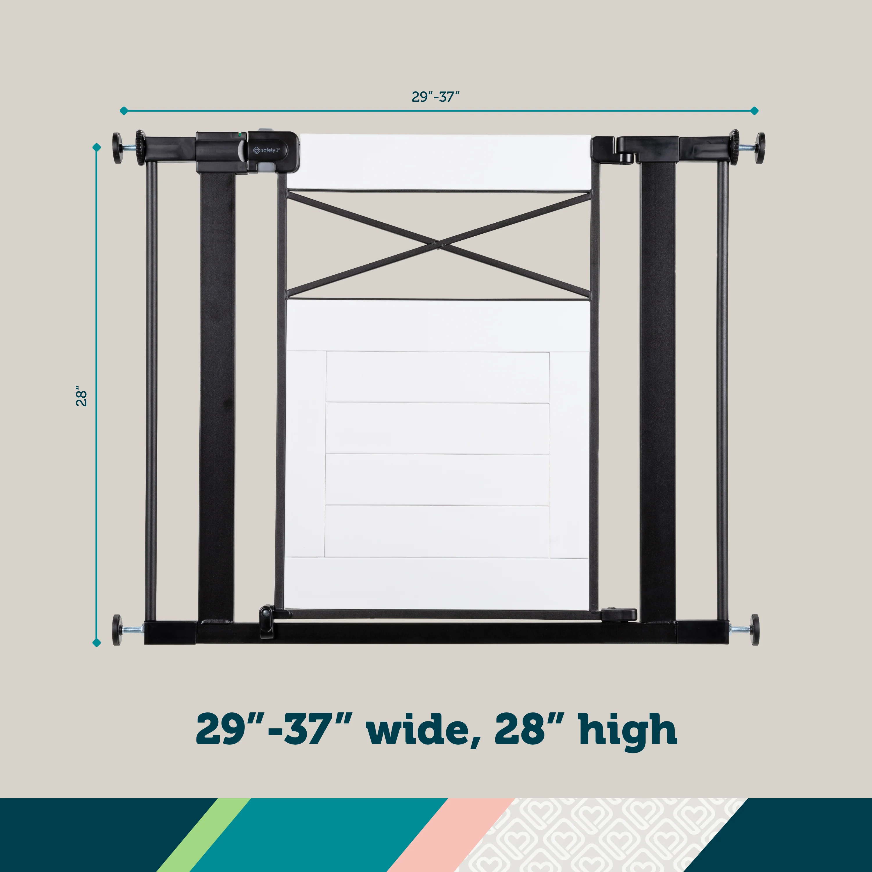 Easy Install Modern Farmhouse Baby Gate (White) - Image 3