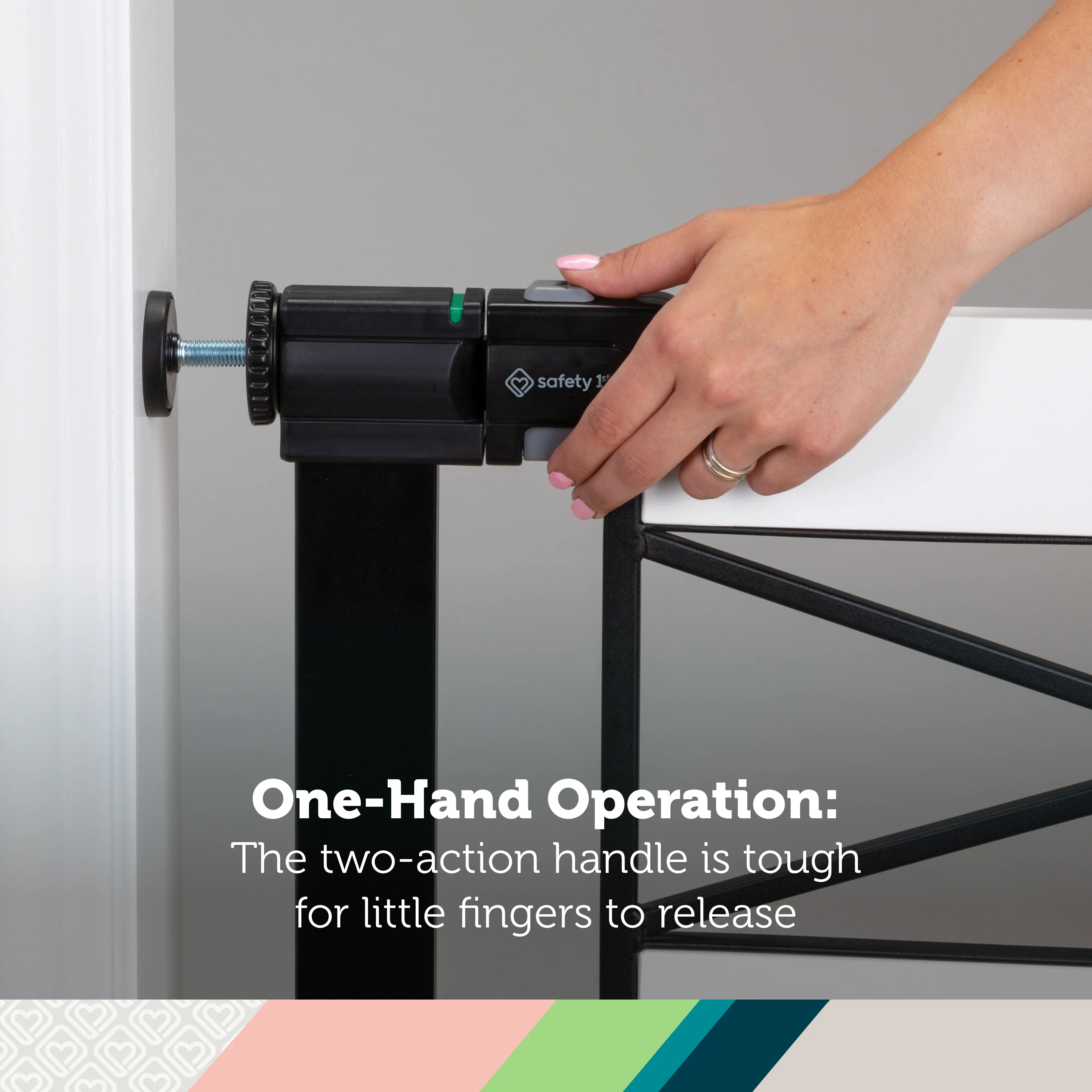 Easy Install Modern Farmhouse Baby Gate (White) - Image 5